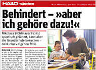Zeitungsartikel: Behindert aber ich geh&ouml;re dazu!